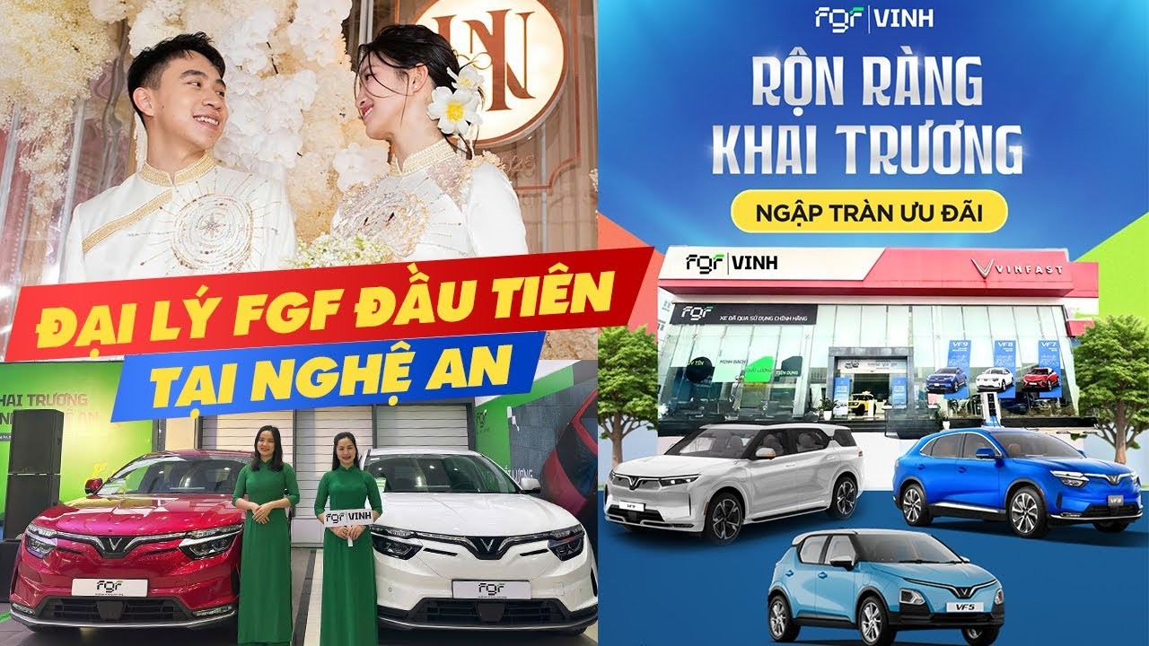 FGF Mở Đại Lý & Dịch vụ Thuê Xe Điện Vinfast Đầu Tiên Tại Nghệ An