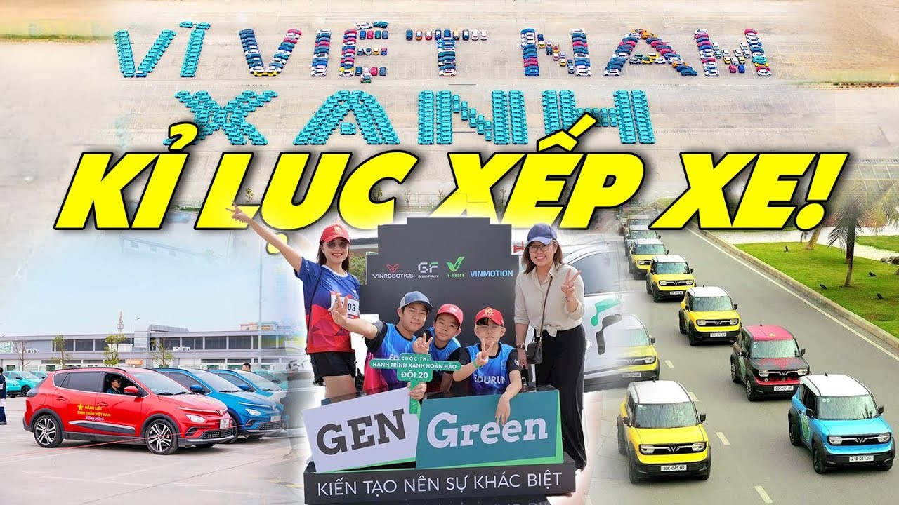 Kỷ Lục Xe Điện VinFast: 400 Xe Xếp Hình Lan Tỏa Sống Xanh Việt Nam