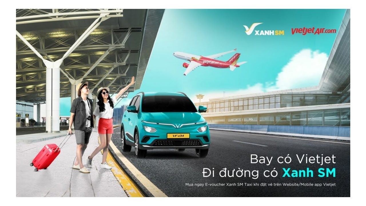 Xanh SM và Vietjet Hợp Tác Ra Mắt eVoucher Taxi Sân Bay