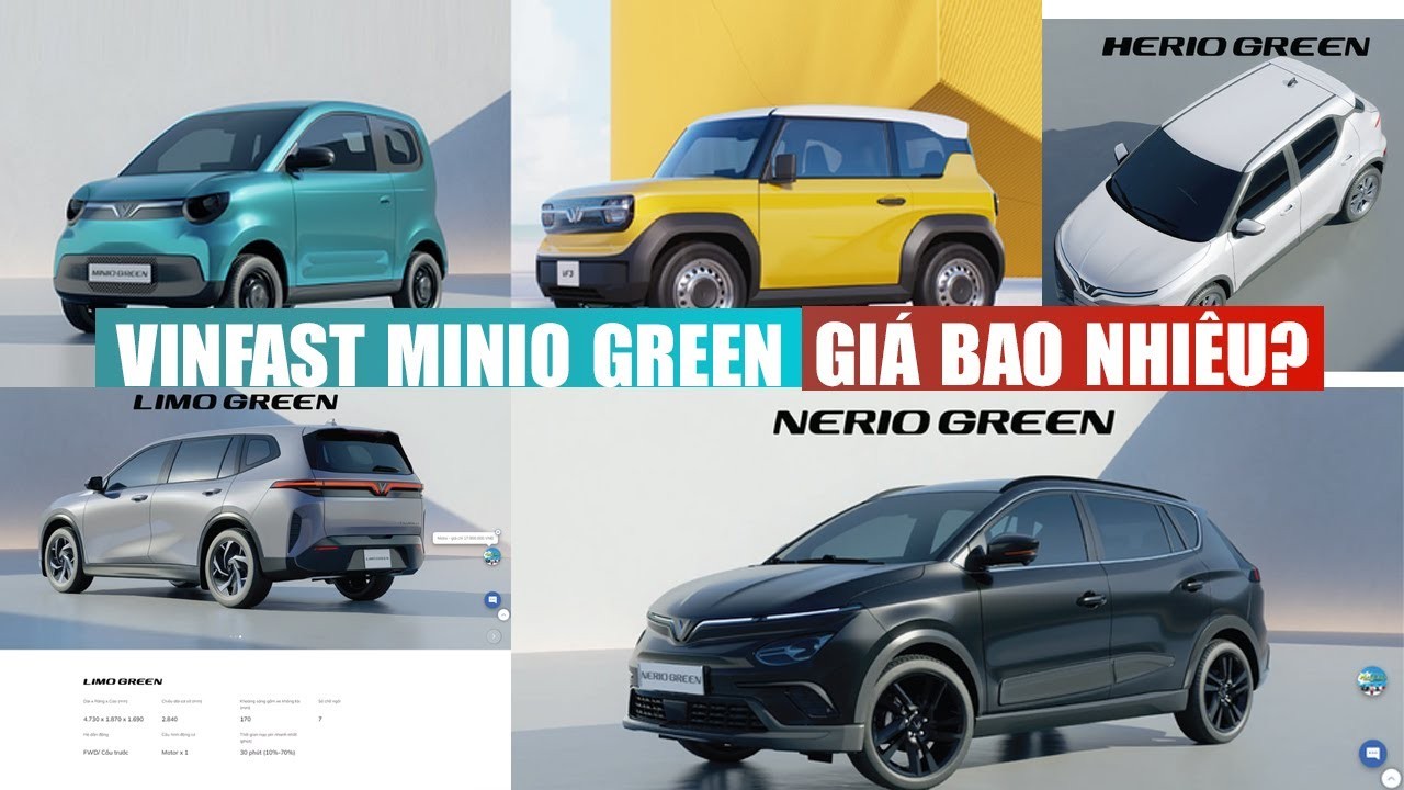 Xe Dịch Vụ VinFast GreenCar: Chi Tiết 4 Mẫu, So Sánh Mini Green & VF 3